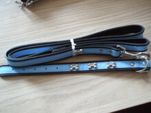 Looplijn met halsband set blauw met botjes